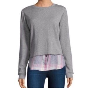 Rails 2Fer Charcoal & Storm Pink Layered Long Sleeve Top